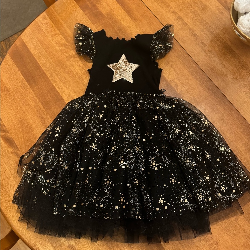 Petite Hailey Gold Star Tutu Dress - Size 4